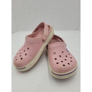 Kids Size J 2 Crocs Crocband II Clogs Slip On Shoes Water Shoe Pink